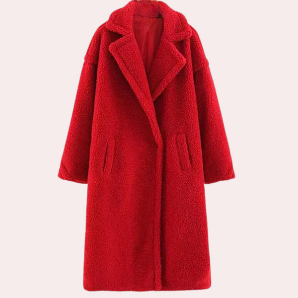 Damen teddy mantel - stylischer langer oversized damenmantel