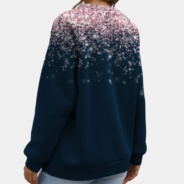 Glitzernde langarm sweatshirt - stylischer damenoberteil mit glitter detail