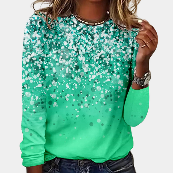 Glitzernde langarm sweatshirt - stylischer damenoberteil mit glitter detail