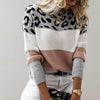 Leopardenmuster pullover - vielseitige strickmode für trendbewusste frauen