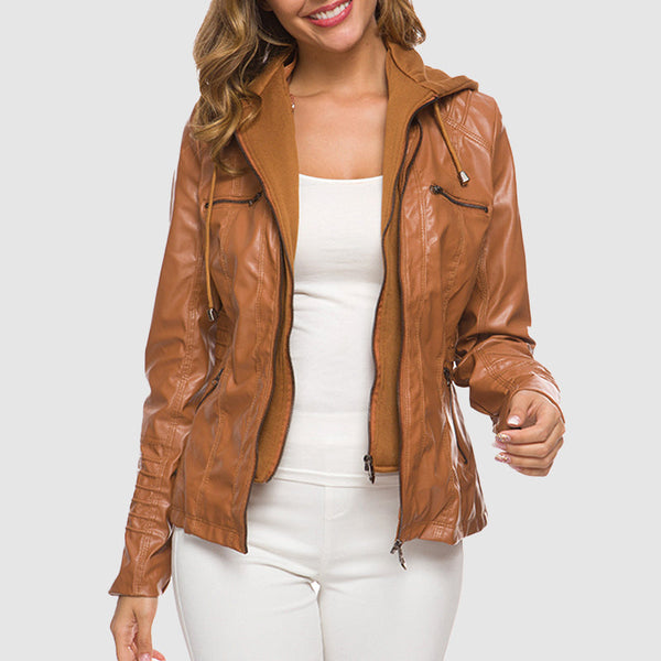 Damenjacke – Stilvolles Design mit Kapuze und warmer Fütterig