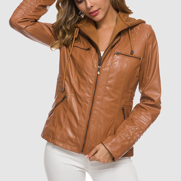 Damenjacke – Stilvolles Design mit Kapuze und warmer Fütterig