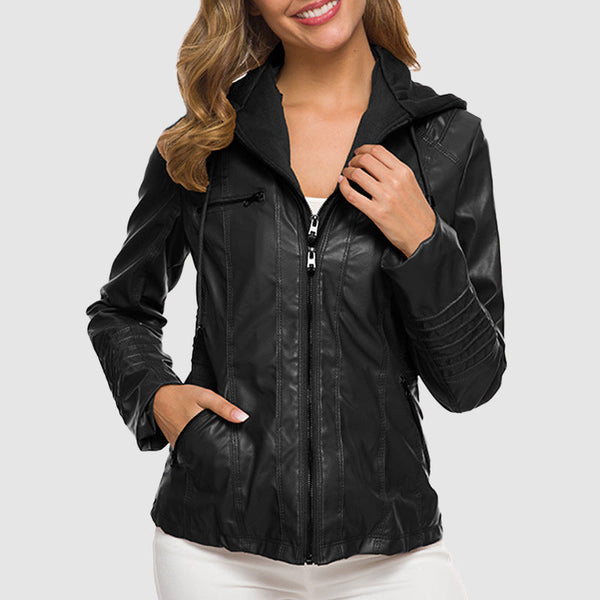 Damenjacke – Stilvolles Design mit Kapuze und warmer Fütterig