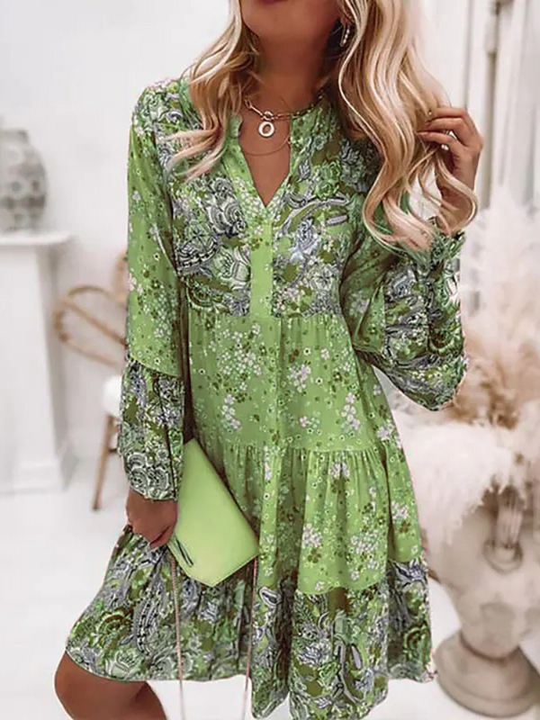 Boho blumenkleid - stilvolles damen sommerkleid