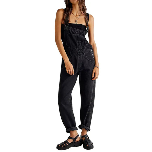 Denim latzhose - lässiger schnitt für frauen