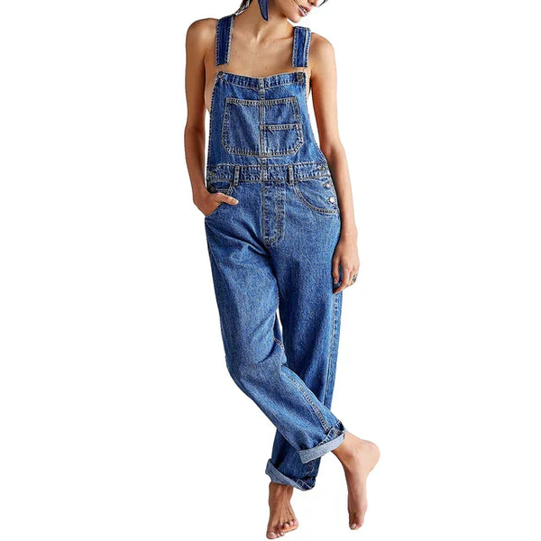 Denim latzhose - lässiger schnitt für frauen