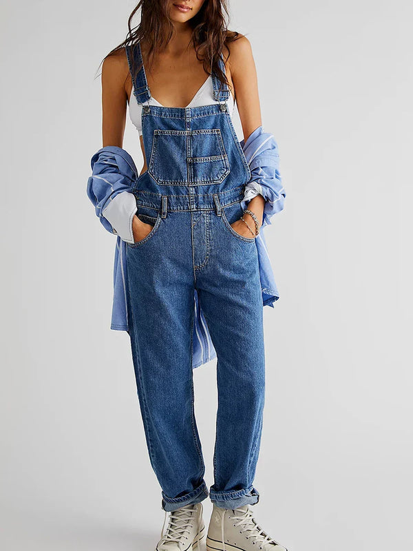 Denim latzhose - lässiger schnitt für frauen