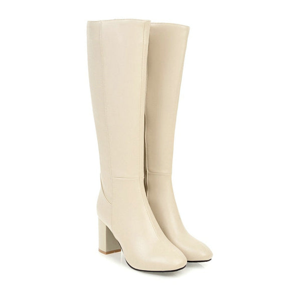 Knielange stiefel - elegante damen high heel stiefel aus veganem