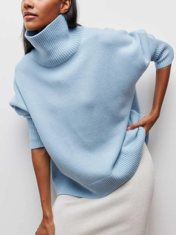 Übergrosse rollkragenpullover - gemütliche damen strickjacke
