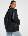 Oversized PU leather-Damenjacke – Stilvolli Oberbekleidung
