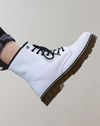 Stiefeletten aus Kunst – hochgeschnittene Damenschuhe