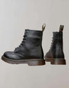 Stiefeletten aus Kunst – hochgeschnittene Damenschuhe