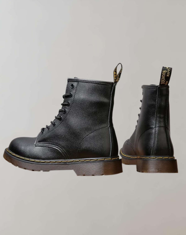Stiefeletten aus Kunst – hochgeschnittene Damenschuhe