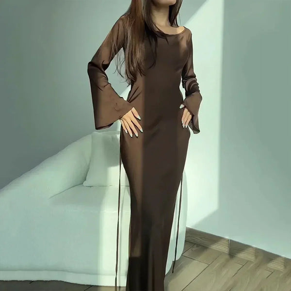 Elegantes langarmkleid - stilvolles abendkleid für damen