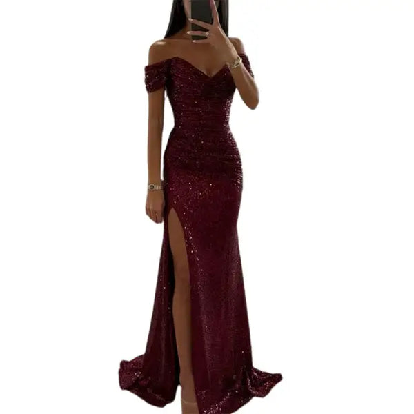 Abendkleid - elegantes off-shoulder damenkleid
