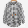 Kapuzensweatshirt mit streifen - lässiges damenoberteil für stil und gemütlichkeit