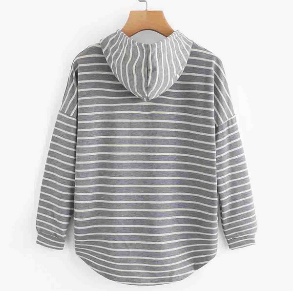 Kapuzensweatshirt mit streifen - lässiges damenoberteil für stil und gemütlichkeit