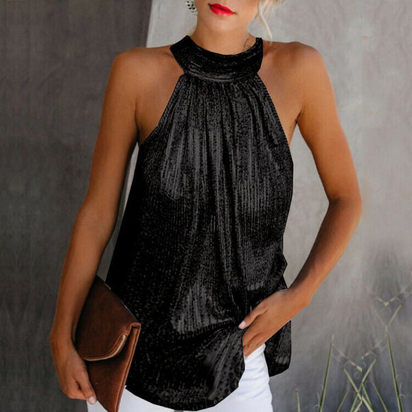 Halterneck top - stilvolle ärmellose bluse für frauen