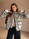 Blumenmuster jacke - grüne damenjacke