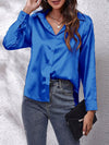 Satin bluse mit knöpfen – elegante langarmbluse für damen