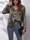 Satin bluse mit knöpfen – elegante langarmbluse für damen