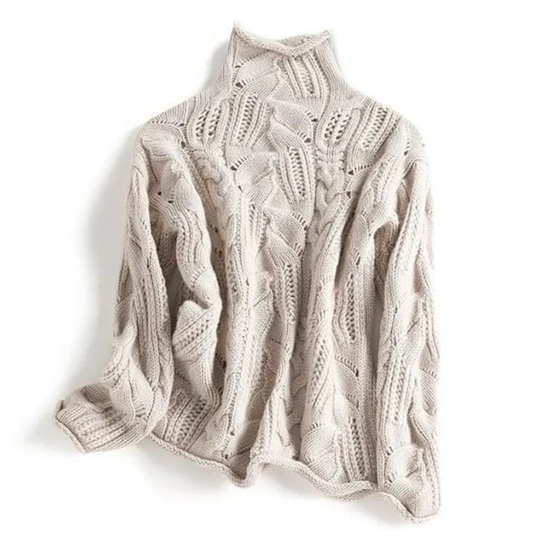 Gestrickter rollkragenpulli - eleganter damenpullover