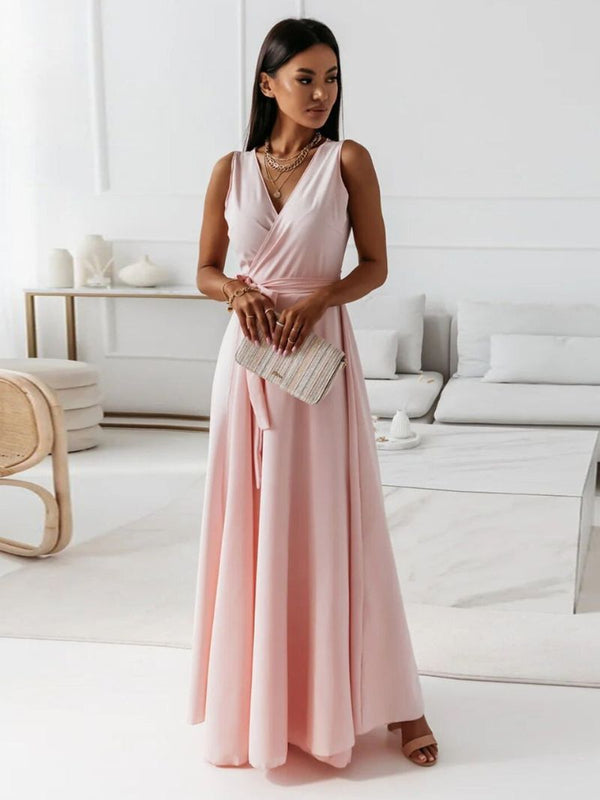 Maxikleid - exquisite abendrobe mit wickeldetail