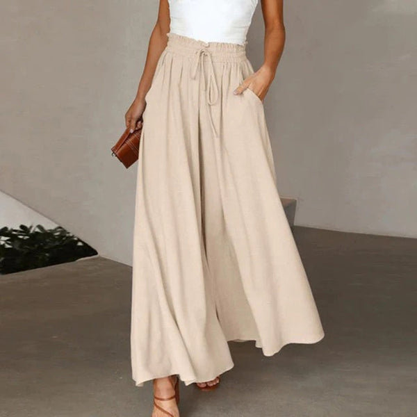 Maxikleid - elegante, lockere damenrock mit taschen
