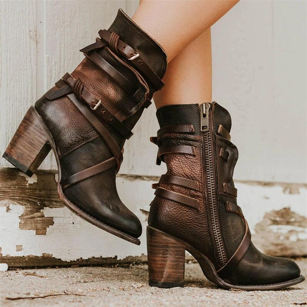 Damen Stiefeletten – stilvolles Kunst mit Schnallen-Details