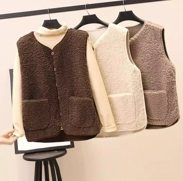 Fleece gilet - gemütliche damenveste zum layern