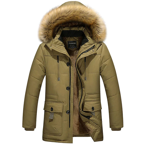 Gepolsterte winterjacke - damenparka mit abnehmbaren faux-faux fur-kragen
