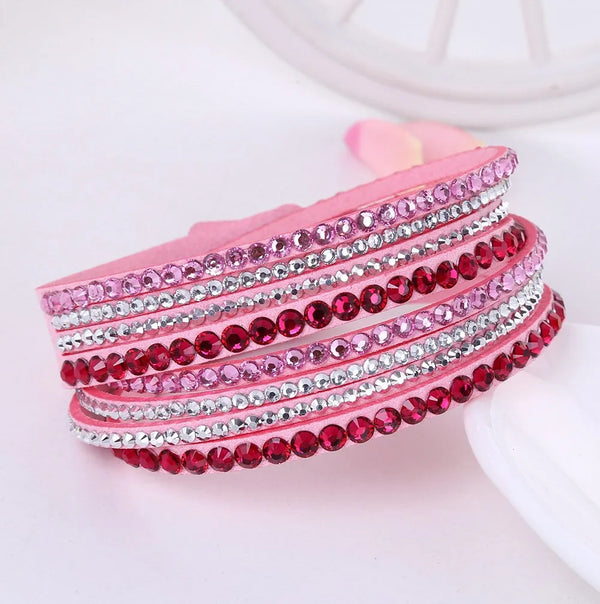 Rhinestone Wickelarmband - Mehrschichtiges Damenaccessoire