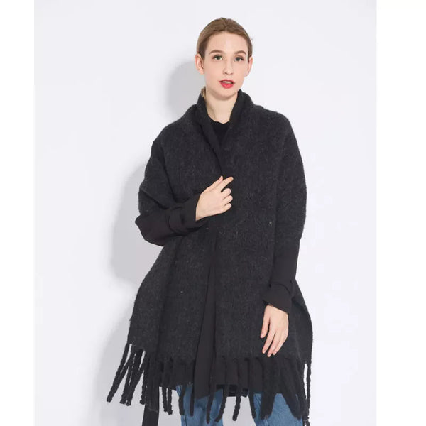 Chunky warme schal - elegante damen oversized wickel