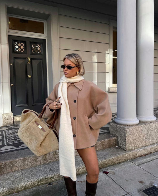 Oversized wolljacke - schicke damen winterbekleidung