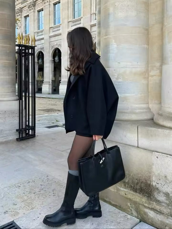 Oversized wolljacke - schicke damen winterbekleidung