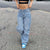 Wide leg jeans - hochgeschnittene blaue damen-denim-hosen