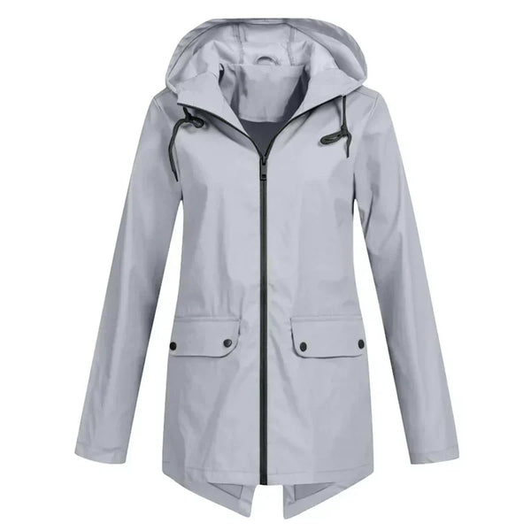 Wasserfeste trenchcoat – stylische damenjacke mit reissverschluss