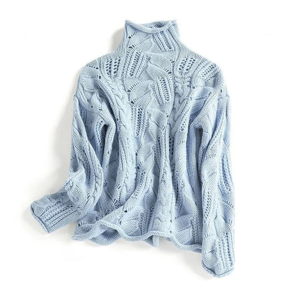 Gestrickter rollkragenpulli - eleganter damenpullover