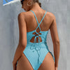 Lace-up cut-out eintück - stilvolle damen bademode