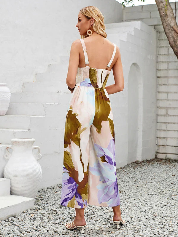 Dä bärige blumene jumpsuit für frauä - elegante halterneck-style für tagesser