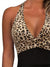 Damen swimsuit mit schwarzem leopardenmuster - mit kreuz-trägern