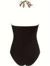 Damen swimsuit mit schwarzem leopardenmuster - mit kreuz-trägern
