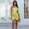 Dä asymmetrische cocktailkleid - mini im luxuriöse satin für spezielle anlässe - modisch im one-shoulder-style