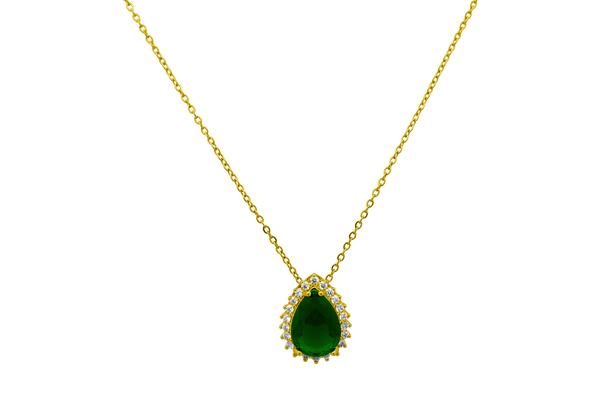 Dame's smaragd anhänger kette - elegante goldschmuck für besondere anlässe