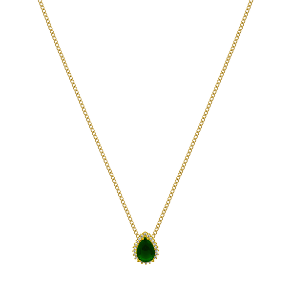 Dame's smaragd anhänger kette - elegante goldschmuck für besondere anlässe