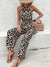 Damen leopard print halterneck jumpsuit - trendige sommermode