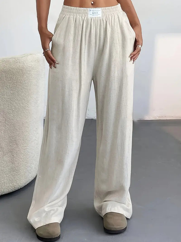 Dä soft beige lounge-hose für fröid und lässigkeit