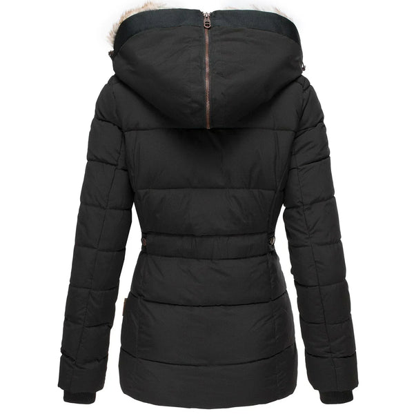 Warm gefütterter wintermantel mit pelz
