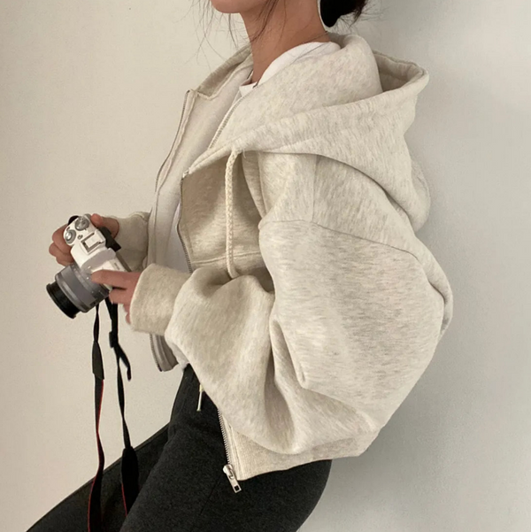 Oversize zip-hoodie - lässige damenmode für jede gelegenheit