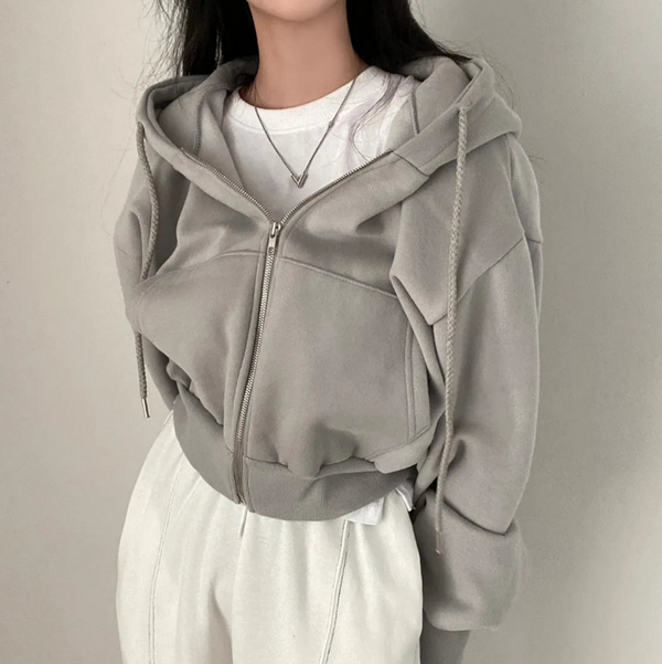 Oversize zip-hoodie - lässige damenmode für jede gelegenheit